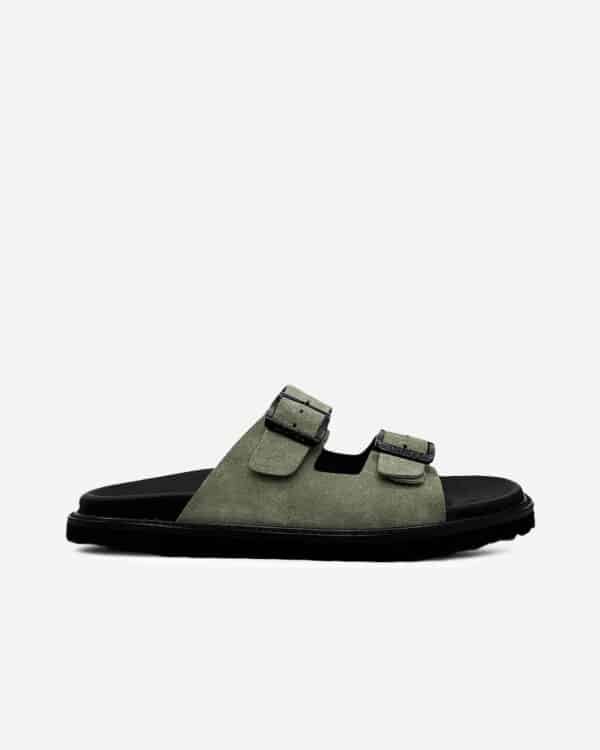 Chinelo Camurça Fivelas Caqui