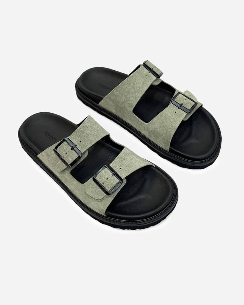 Chinelo Camurça Fivelas Caqui