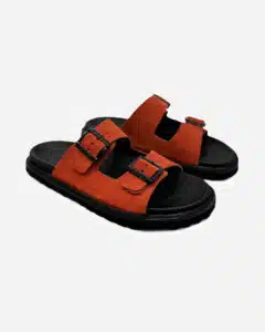 Chinelo Camurça Fivelas Terracota