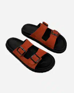 Chinelo Camurça Fivelas Terracota