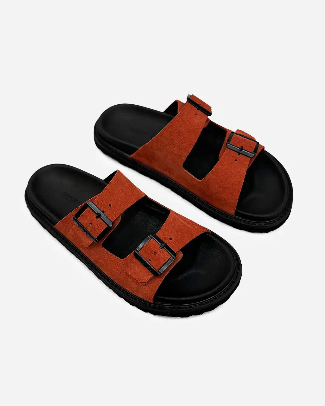 Chinelo Camurça Fivelas Terracota