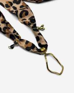 Colar Cetim Leopardo