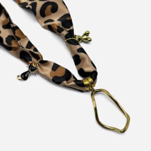 Colar Cetim Leopardo