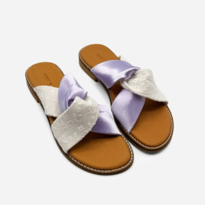 Cruzado Bordado e Cetim Lavanda