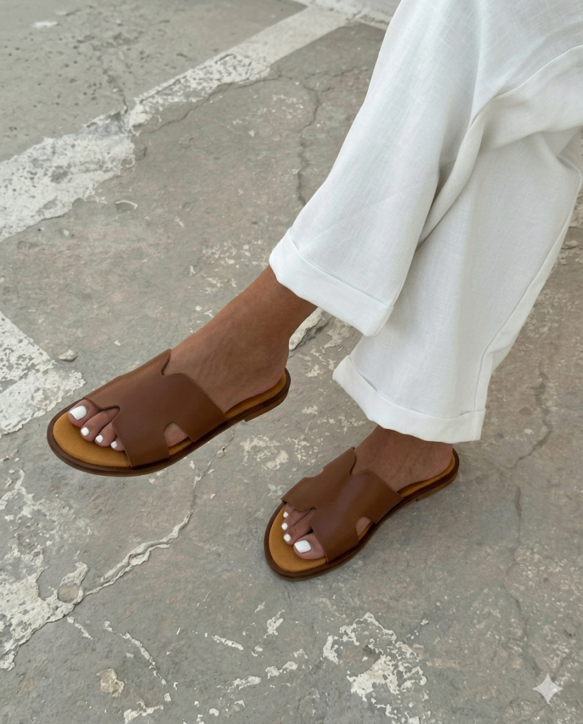 Chinelo Pele Camel