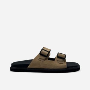 Chinelo Camurça Fivelas Bege