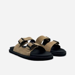 Chinelo Camurça Fivelas Bege