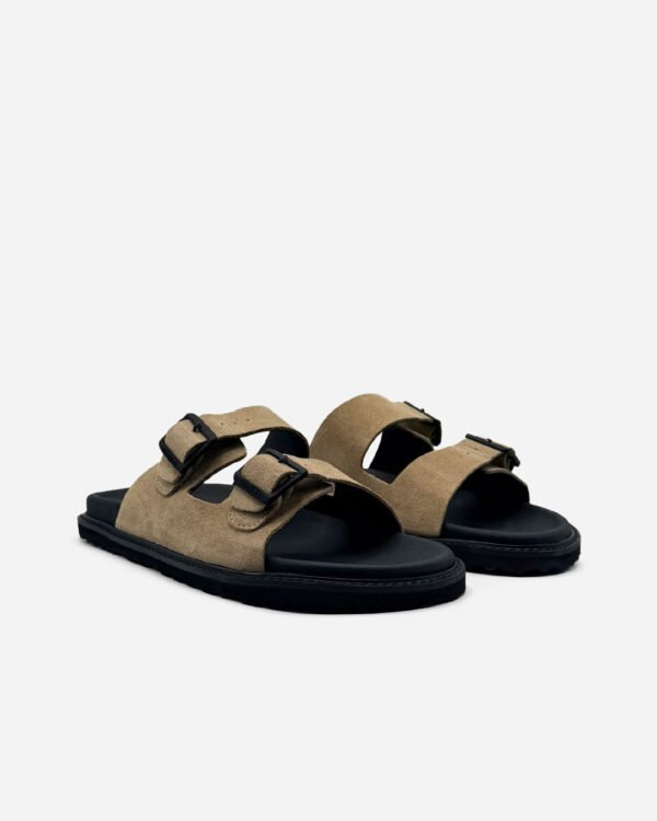 Chinelo Camurça Fivelas Bege