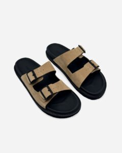 Chinelo Camurça Fivelas Bege